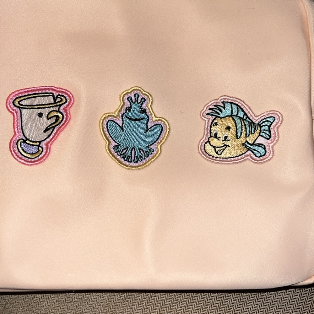 Disney x Stoney Clover Lane Big Princess Pouch-Flounder, Gus, Chip in Peach - Picture 3 of 11